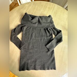 White House Black Market cowl neck shoulder slouch Black Sweater xs